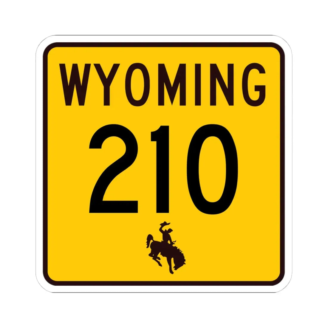 WY-210 (Wyoming) (Road Sign) STICKER Vinyl Kiss-Cut Decal 4 Inch White - The Sticker Space