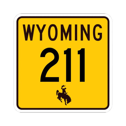 WY-211 (Wyoming) (Road Sign) STICKER Vinyl Kiss-Cut Decal 3 Inch White - The Sticker Space