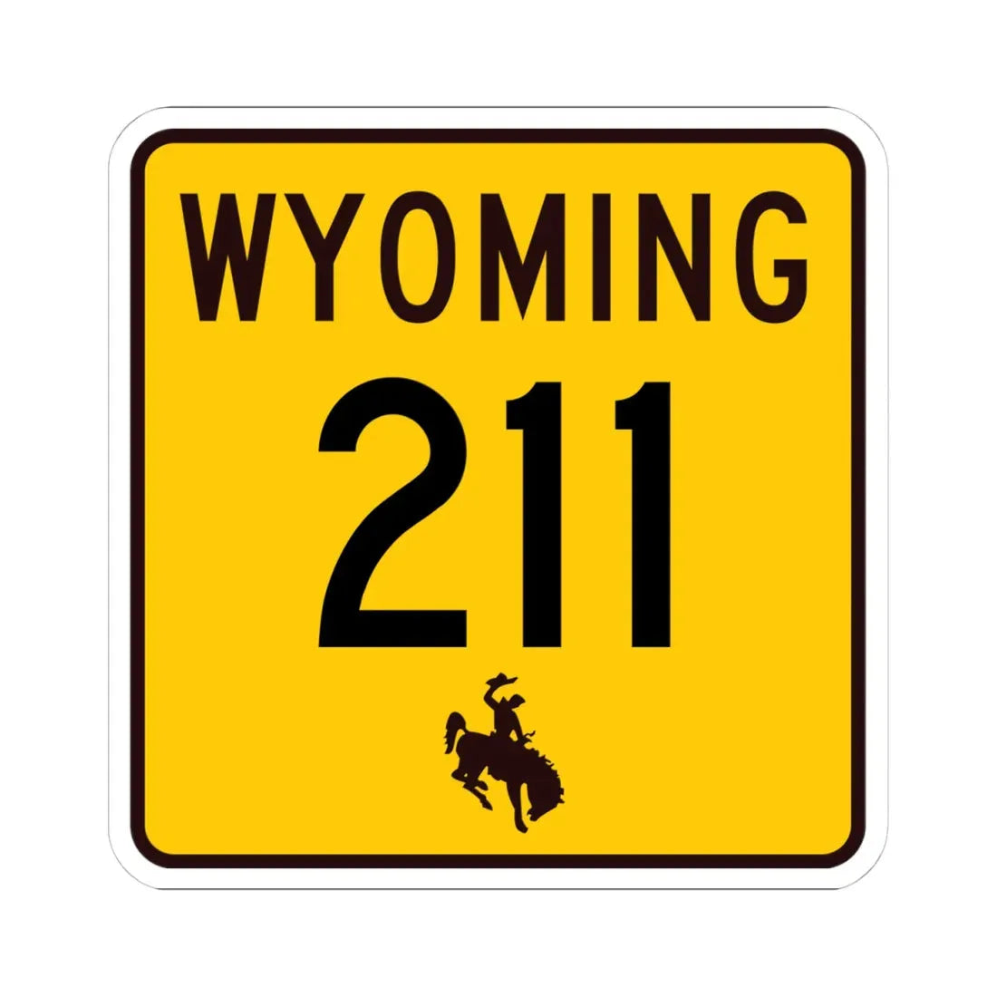 WY-211 (Wyoming) (Road Sign) STICKER Vinyl Kiss-Cut Decal 4 Inch White - The Sticker Space
