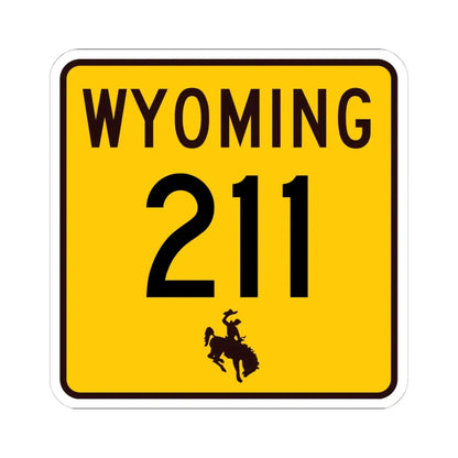 WY-211 (Wyoming) (Road Sign) STICKER Vinyl Kiss-Cut Decal 4 Inch White - The Sticker Space