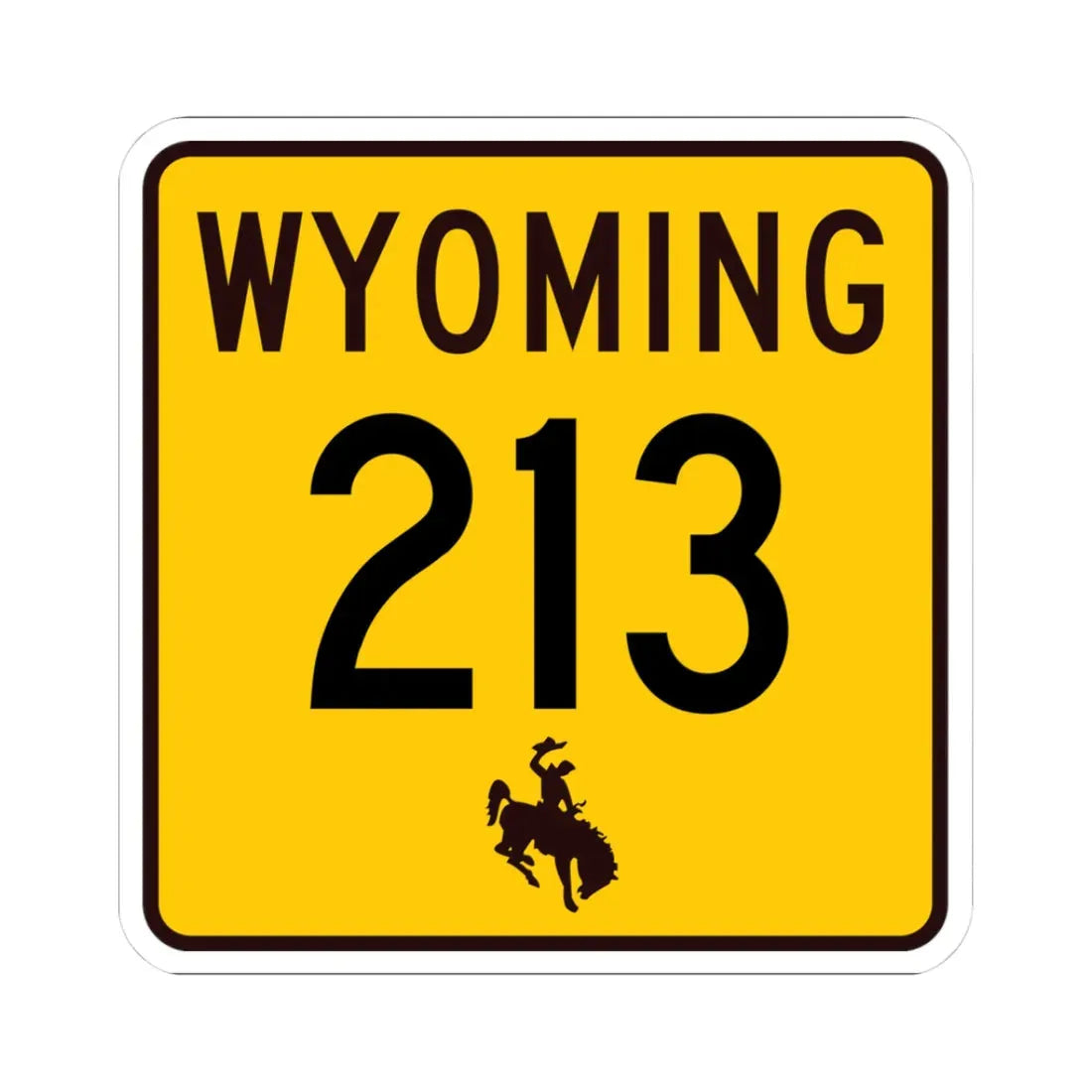WY-213 (Wyoming) (Road Sign) STICKER Vinyl Kiss-Cut Decal 3 Inch White - The Sticker Space