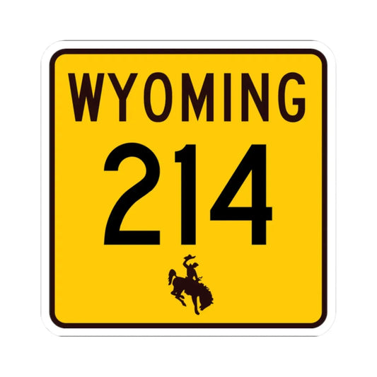 WY-214 (Wyoming) (Road Sign) STICKER Vinyl Kiss-Cut Decal 2 Inch White - The Sticker Space