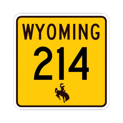 WY-214 (Wyoming) (Road Sign) STICKER Vinyl Kiss-Cut Decal 6 Inch White - The Sticker Space