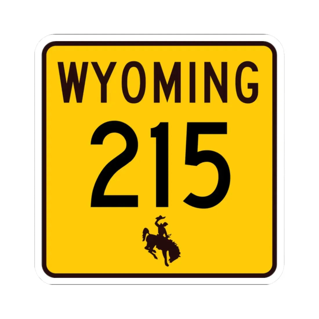 WY-215 (Wyoming) (Road Sign) STICKER Vinyl Kiss-Cut Decal 2 Inch White - The Sticker Space
