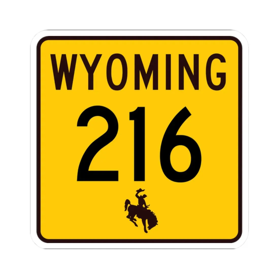 WY-216 (Wyoming) (Road Sign) STICKER Vinyl Kiss-Cut Decal 2 Inch White - The Sticker Space