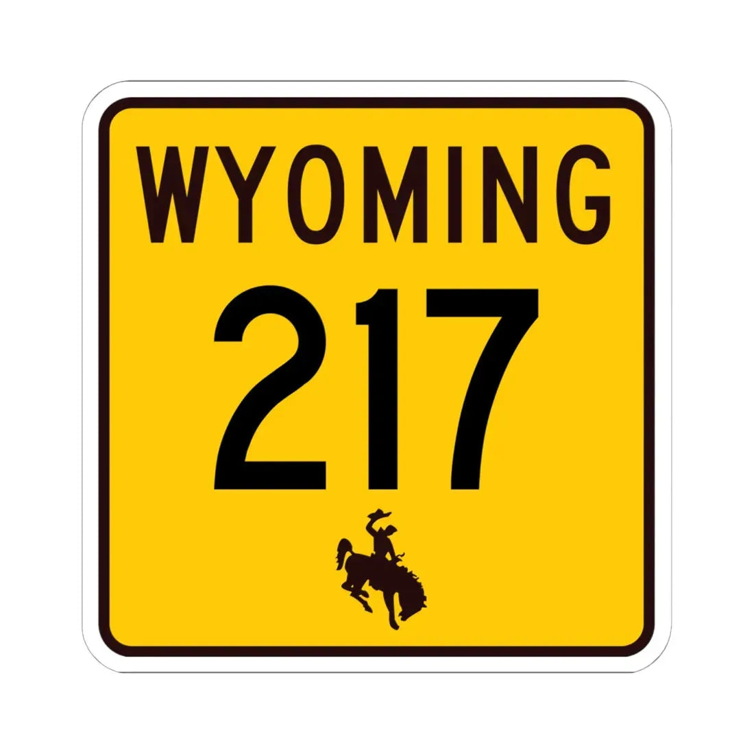 WY-217 (Wyoming) (Road Sign) STICKER Vinyl Kiss-Cut Decal 6 Inch White - The Sticker Space