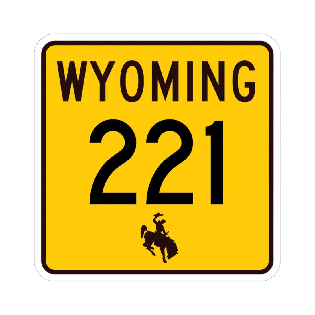 WY-221 (Wyoming) (Road Sign) STICKER Vinyl Kiss-Cut Decal 4 Inch White - The Sticker Space