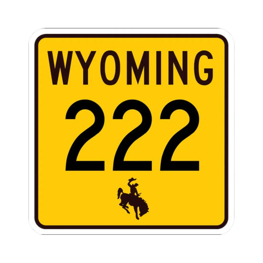 WY-222 (Wyoming) (Road Sign) STICKER Vinyl Kiss-Cut Decal 2 Inch White - The Sticker Space