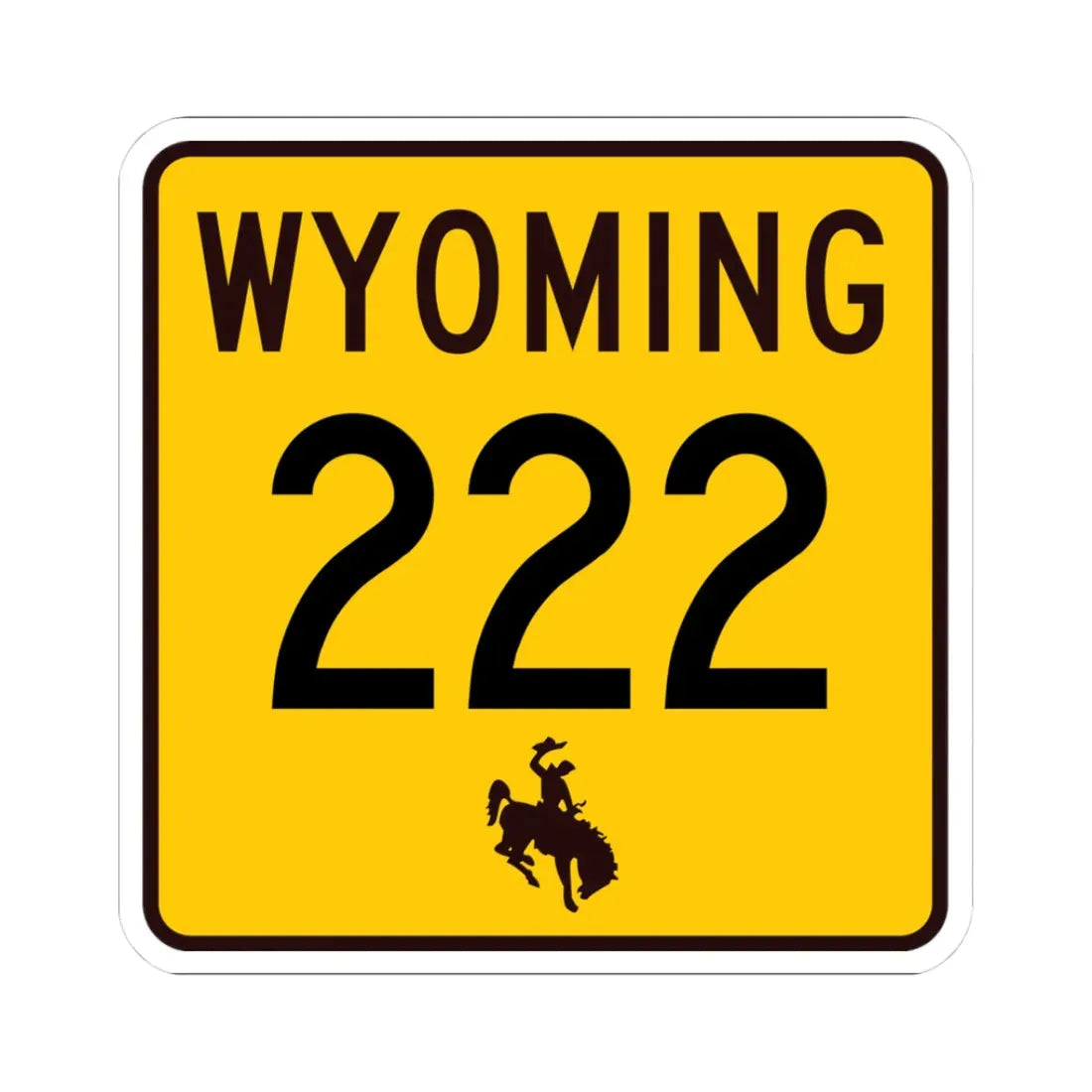 WY-222 (Wyoming) (Road Sign) STICKER Vinyl Kiss-Cut Decal 3 Inch White - The Sticker Space