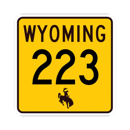 WY-223 (Wyoming) (Road Sign) STICKER Vinyl Kiss-Cut Decal 2 Inch White - The Sticker Space