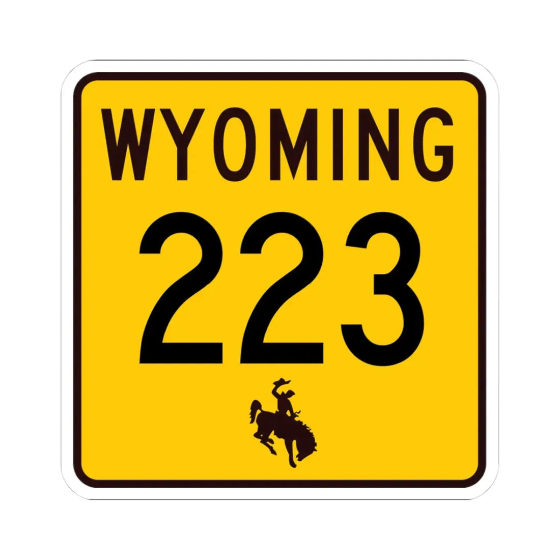 WY-223 (Wyoming) (Road Sign) STICKER Vinyl Kiss-Cut Decal 3 Inch White - The Sticker Space