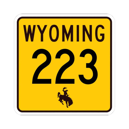 WY-223 (Wyoming) (Road Sign) STICKER Vinyl Kiss-Cut Decal 3 Inch White - The Sticker Space