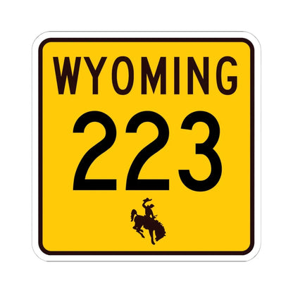 WY-223 (Wyoming) (Road Sign) STICKER Vinyl Kiss-Cut Decal 6 Inch White - The Sticker Space
