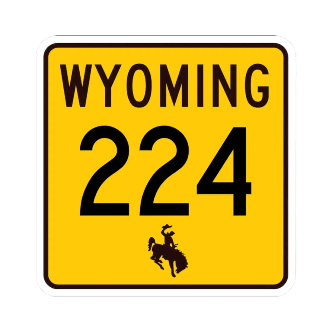 WY-224 (Wyoming) (Road Sign) STICKER Vinyl Kiss-Cut Decal 2 Inch White - The Sticker Space