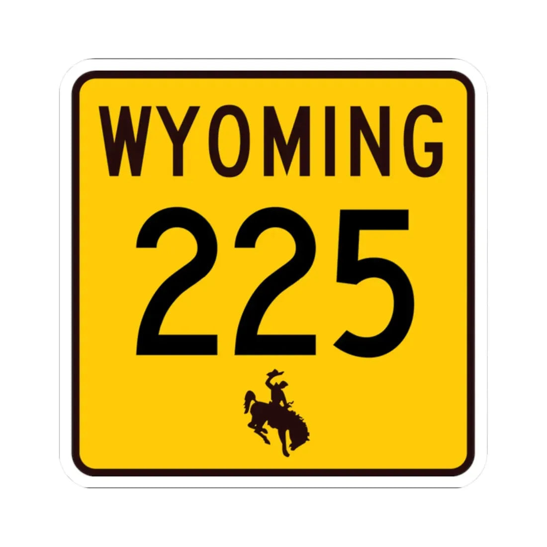 WY-225 (Wyoming) (Road Sign) STICKER Vinyl Kiss-Cut Decal 2 Inch White - The Sticker Space