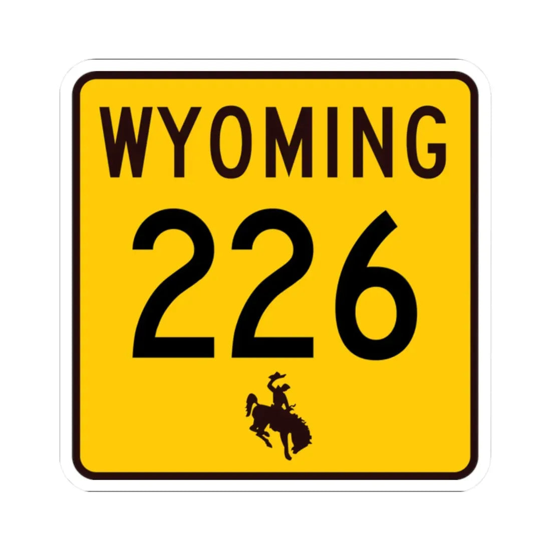 WY-226 (Wyoming) (Road Sign) STICKER Vinyl Kiss-Cut Decal 2 Inch White - The Sticker Space