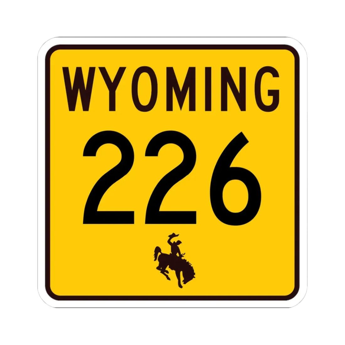 WY-226 (Wyoming) (Road Sign) STICKER Vinyl Kiss-Cut Decal 3 Inch White - The Sticker Space