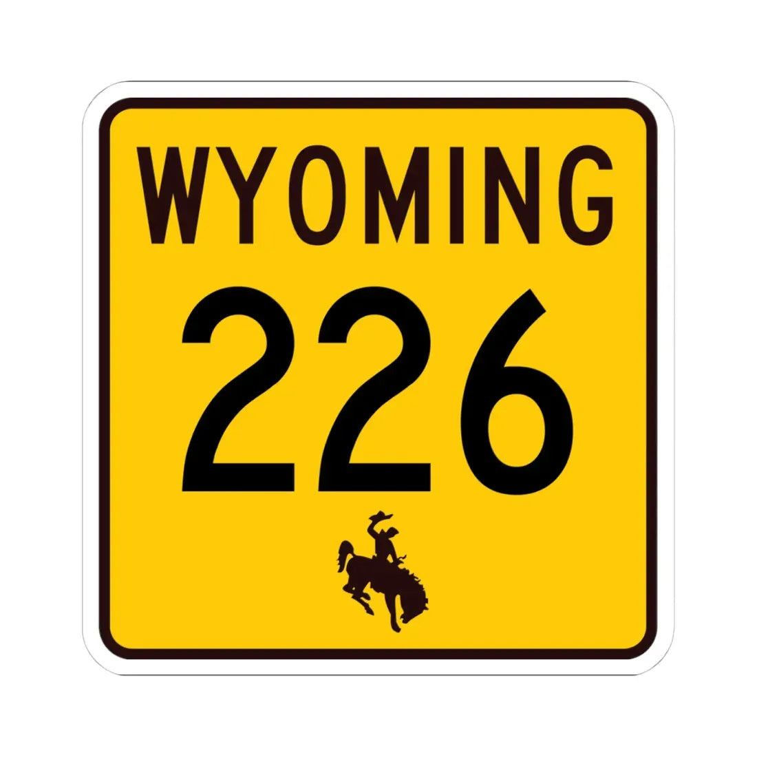WY-226 (Wyoming) (Road Sign) STICKER Vinyl Kiss-Cut Decal 4 Inch White - The Sticker Space