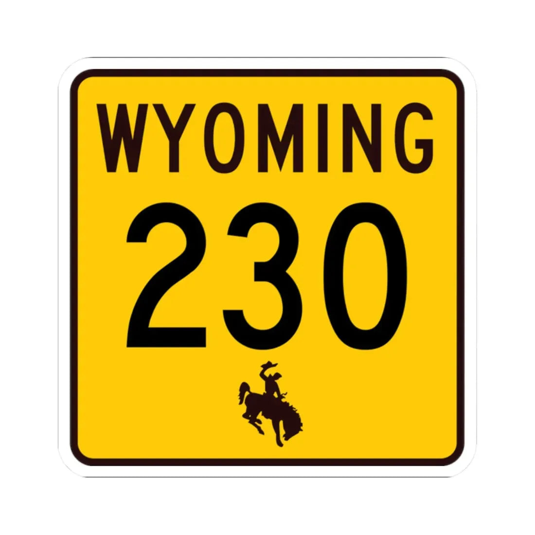 WY-230 (Wyoming) (Road Sign) STICKER Vinyl Kiss-Cut Decal 2 Inch White - The Sticker Space