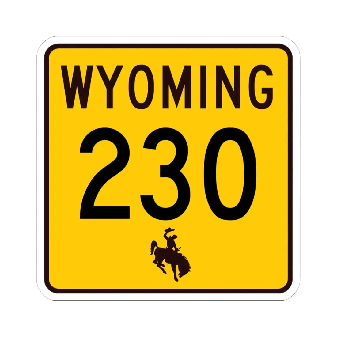 WY-230 (Wyoming) (Road Sign) STICKER Vinyl Kiss-Cut Decal 4 Inch White - The Sticker Space
