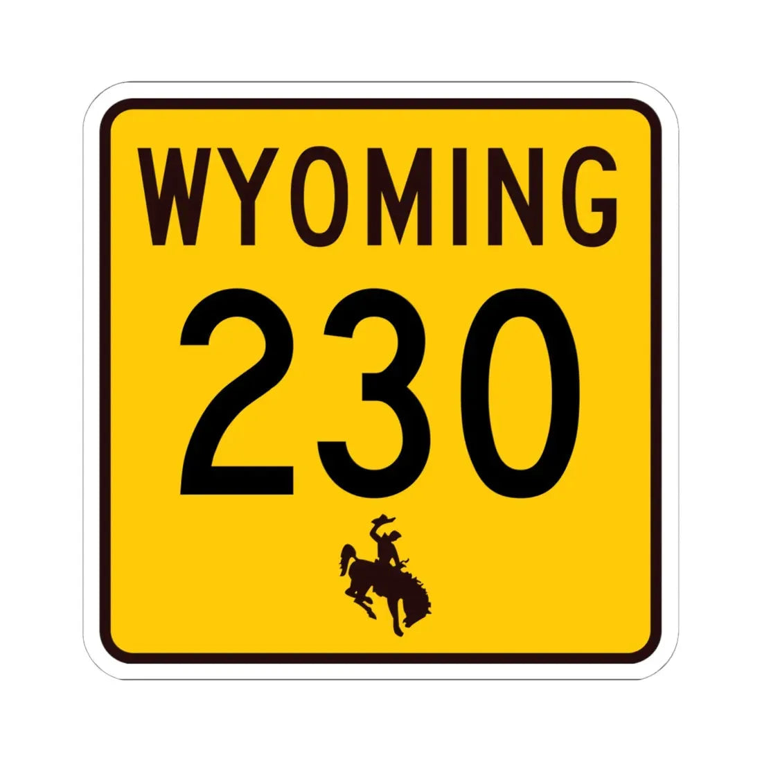 WY-230 (Wyoming) (Road Sign) STICKER Vinyl Kiss-Cut Decal 6 Inch White - The Sticker Space