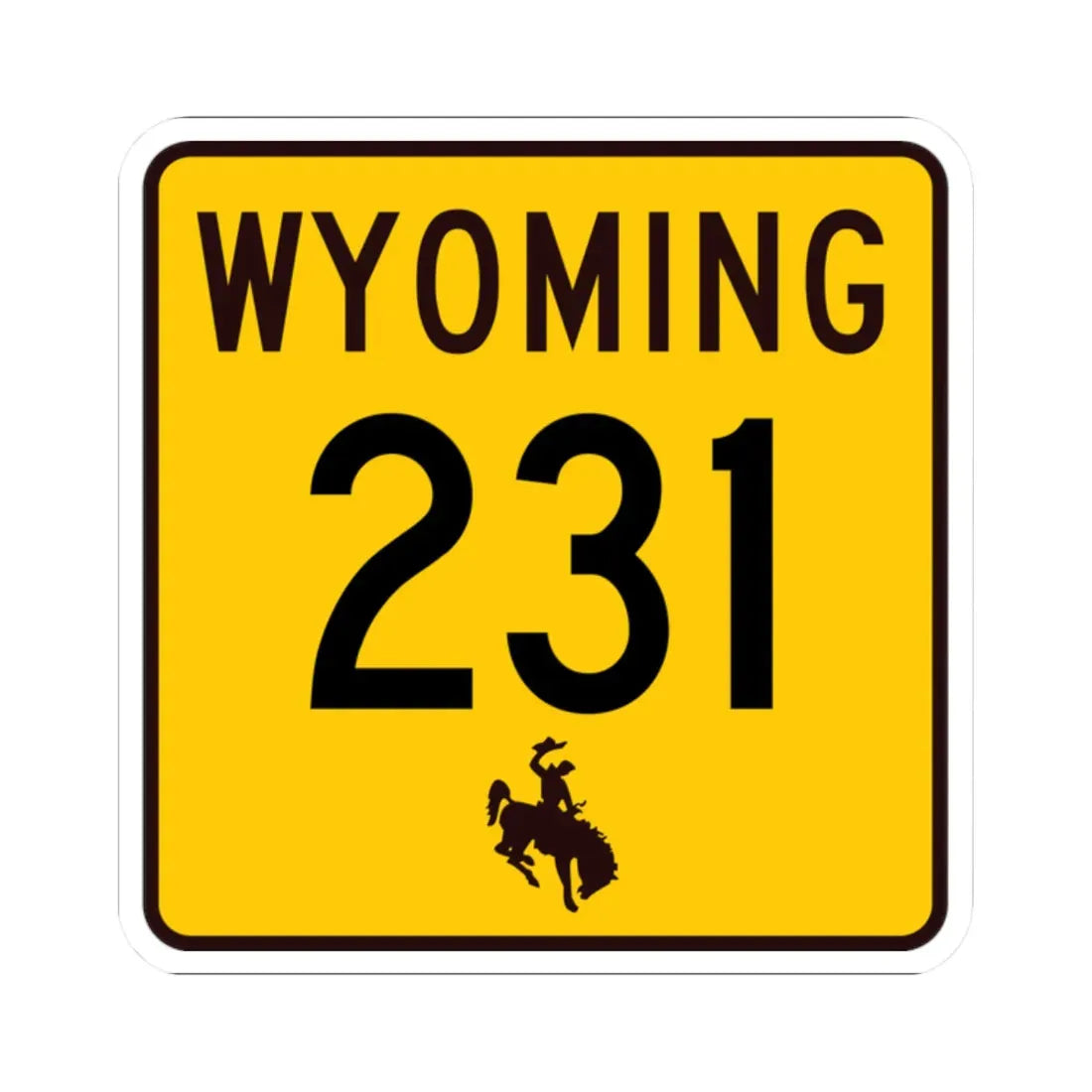 WY-231 (Wyoming) (Road Sign) STICKER Vinyl Kiss-Cut Decal 2 Inch White - The Sticker Space