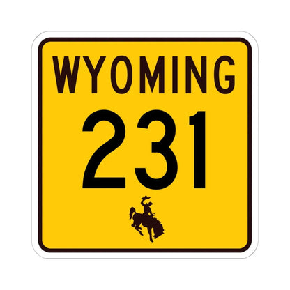 WY-231 (Wyoming) (Road Sign) STICKER Vinyl Kiss-Cut Decal 6 Inch White - The Sticker Space