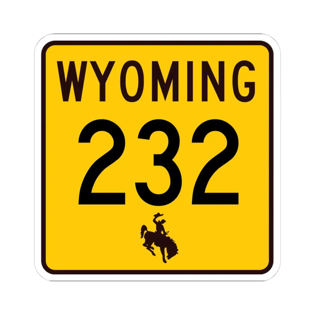 WY-232 (Wyoming) (Road Sign) STICKER Vinyl Kiss-Cut Decal 4 Inch White - The Sticker Space