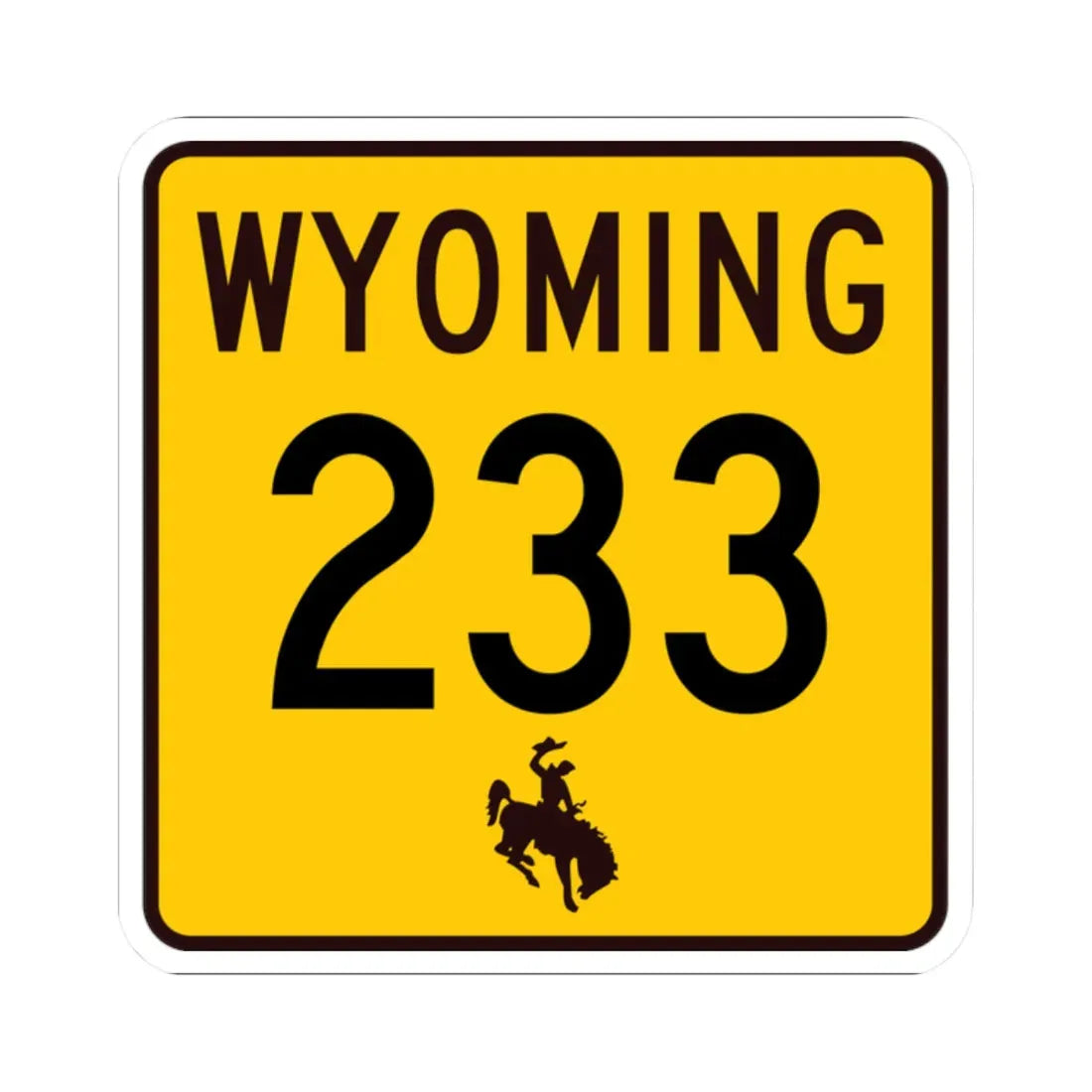 WY-233 (Wyoming) (Road Sign) STICKER Vinyl Kiss-Cut Decal 2 Inch White - The Sticker Space