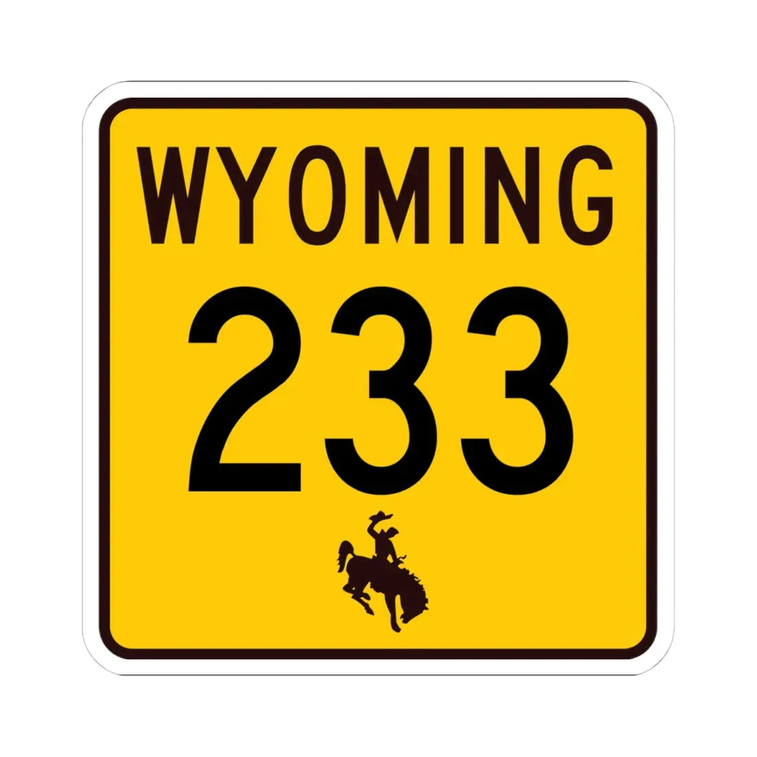 WY-233 (Wyoming) (Road Sign) STICKER Vinyl Kiss-Cut Decal 4 Inch White - The Sticker Space