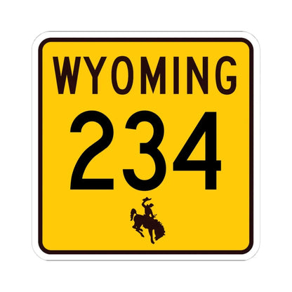 WY-234 (Wyoming) (Road Sign) STICKER Vinyl Kiss-Cut Decal 4 Inch White - The Sticker Space