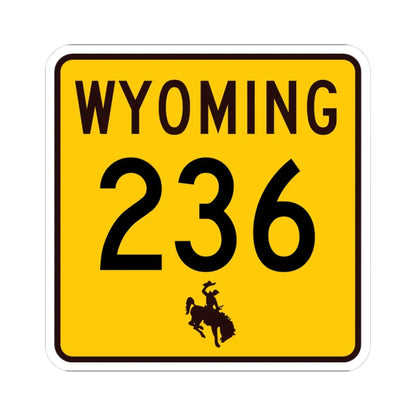 WY-236 (Wyoming) (Road Sign) STICKER Vinyl Kiss-Cut Decal 3 Inch White - The Sticker Space