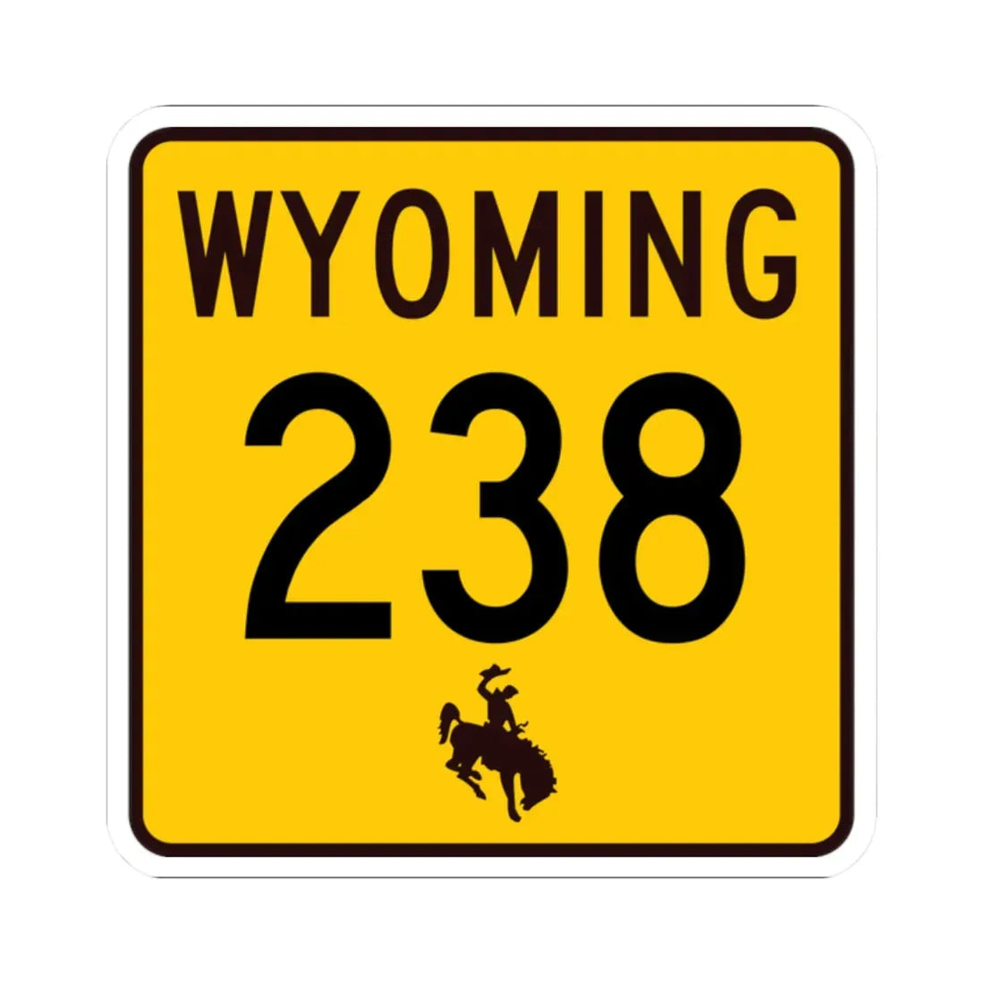 WY-238 (Wyoming) (Road Sign) STICKER Vinyl Kiss-Cut Decal 2 Inch White - The Sticker Space