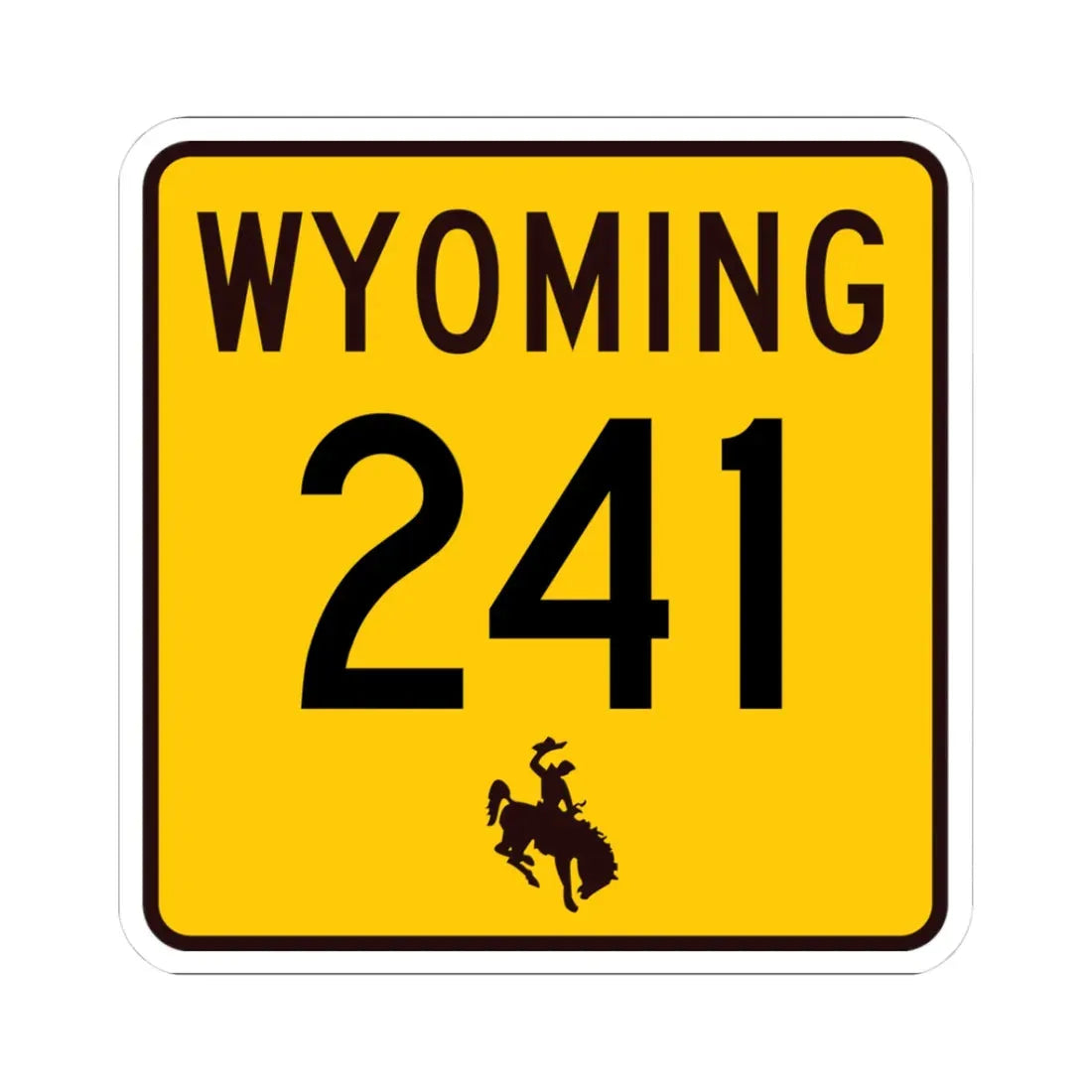 WY-241 (Wyoming) (Road Sign) STICKER Vinyl Kiss-Cut Decal 3 Inch White - The Sticker Space