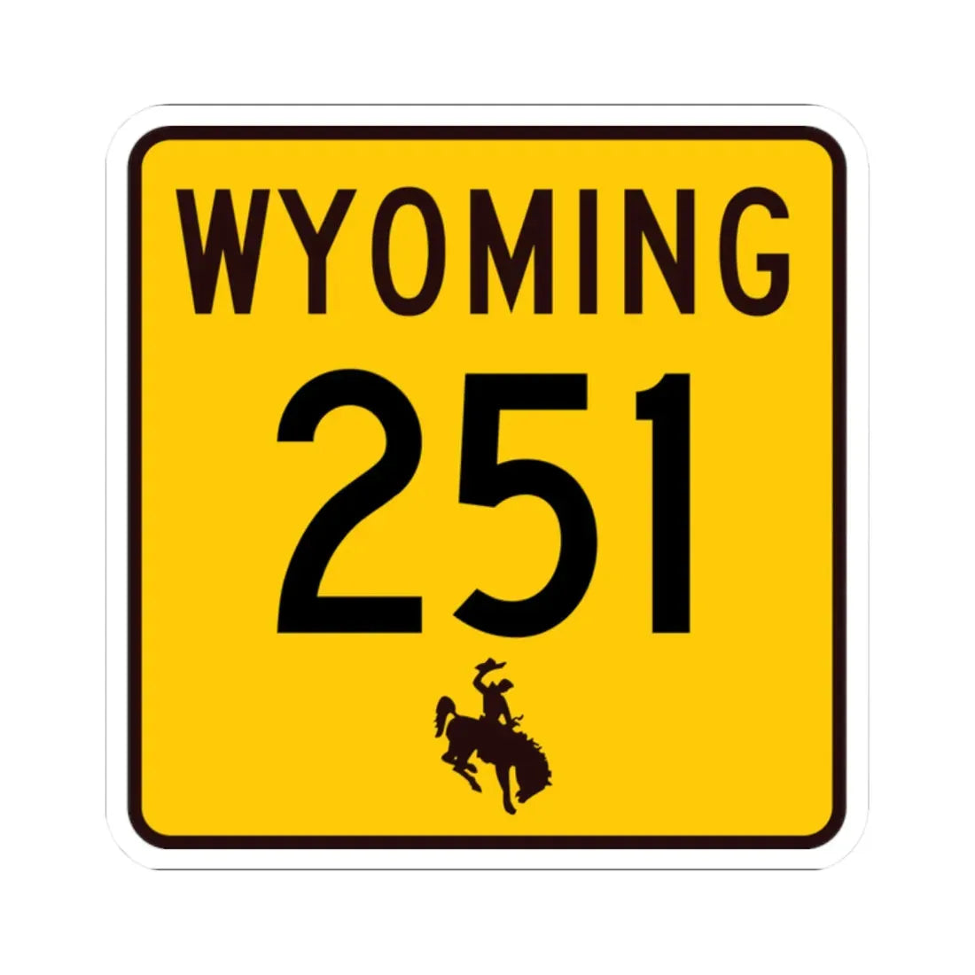 WY-251 (Wyoming) (Road Sign) STICKER Vinyl Kiss-Cut Decal 2 Inch White - The Sticker Space