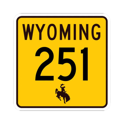 WY-251 (Wyoming) (Road Sign) STICKER Vinyl Kiss-Cut Decal 2 Inch White - The Sticker Space