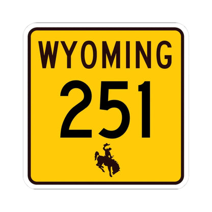 WY-251 (Wyoming) (Road Sign) STICKER Vinyl Kiss-Cut Decal 3 Inch White - The Sticker Space