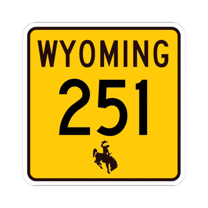 WY-251 (Wyoming) (Road Sign) STICKER Vinyl Kiss-Cut Decal 4 Inch White - The Sticker Space