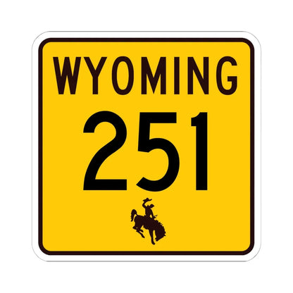WY-251 (Wyoming) (Road Sign) STICKER Vinyl Kiss-Cut Decal 6 Inch White - The Sticker Space