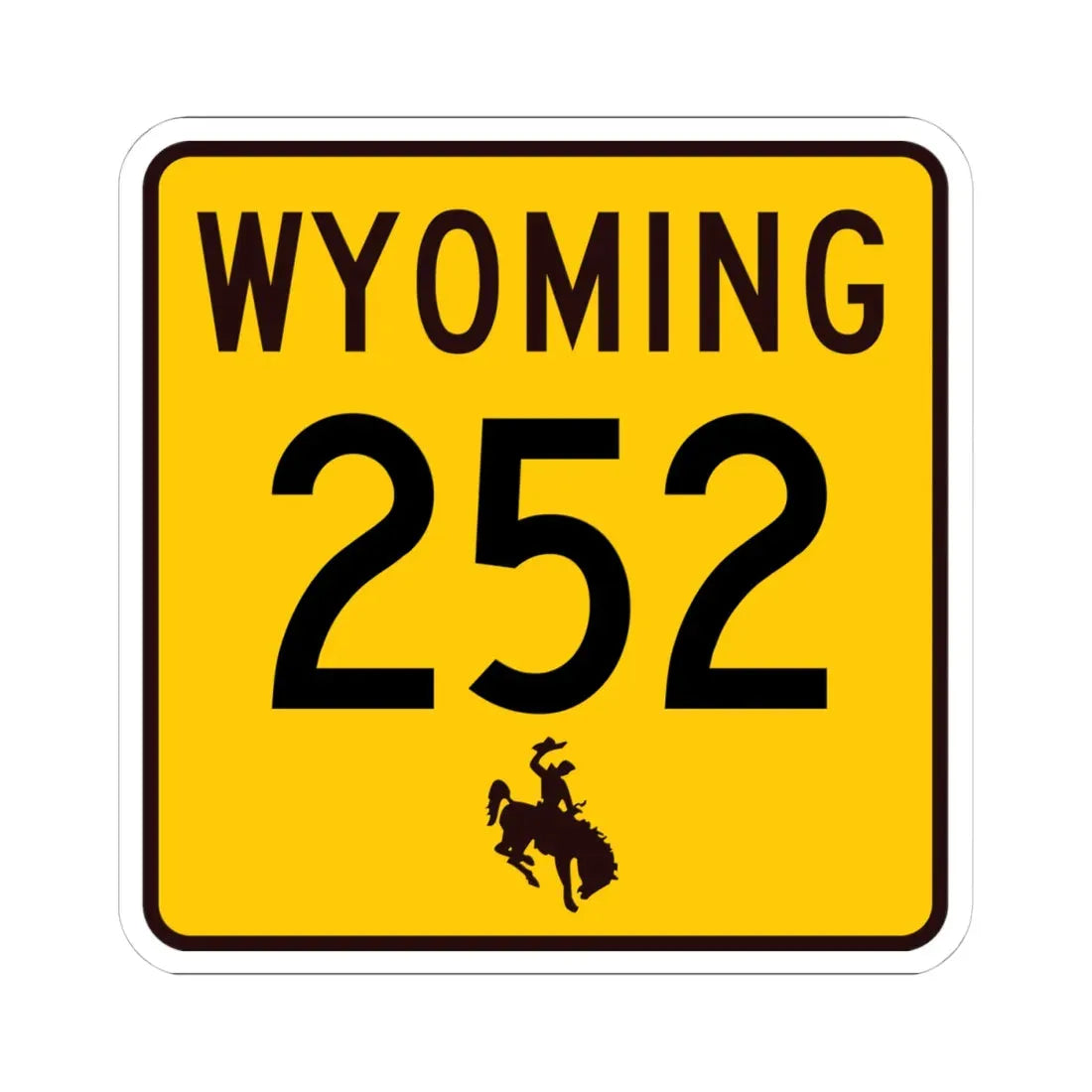 WY-252 (Wyoming) (Road Sign) STICKER Vinyl Kiss-Cut Decal 4 Inch White - The Sticker Space