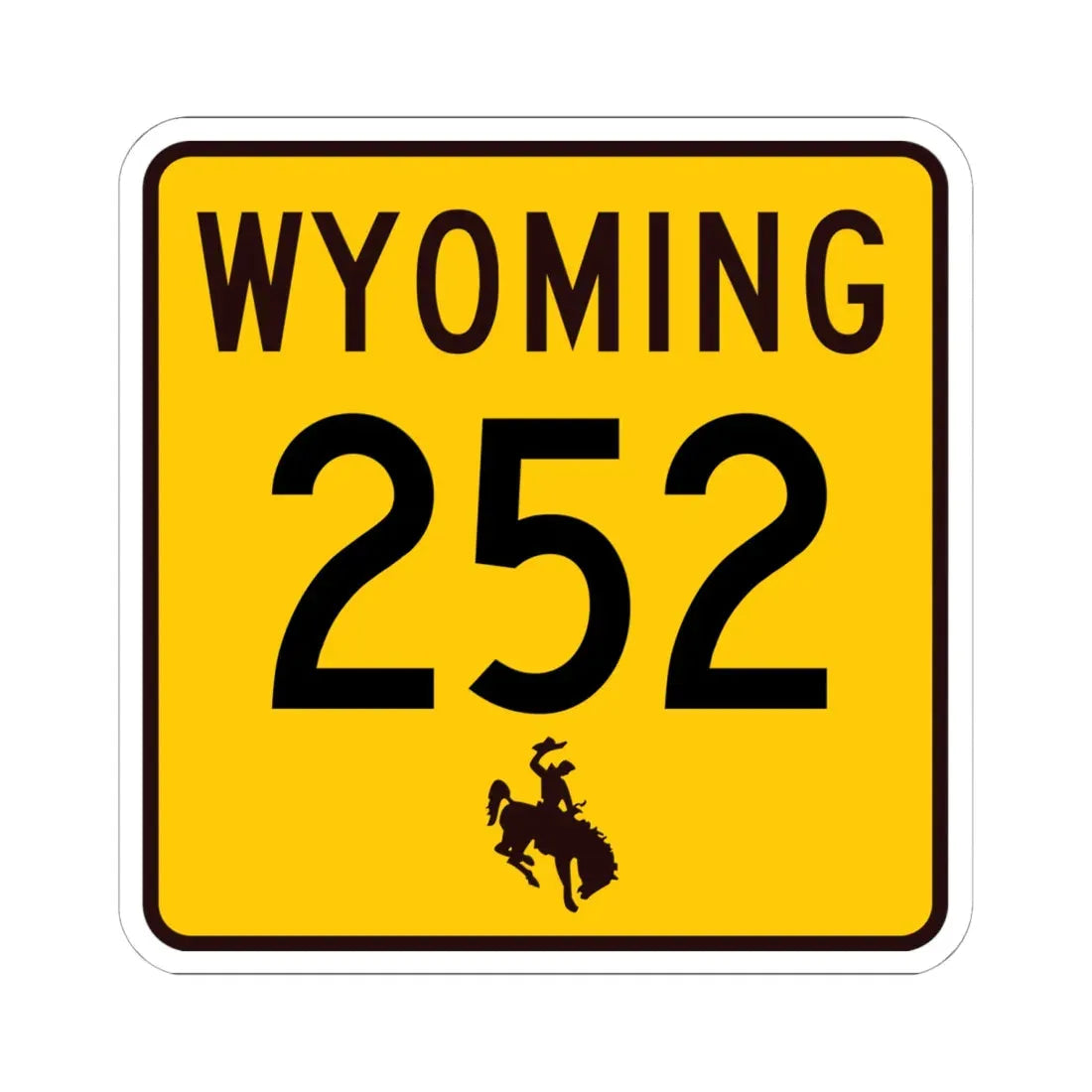 WY-252 (Wyoming) (Road Sign) STICKER Vinyl Kiss-Cut Decal 6 Inch White - The Sticker Space