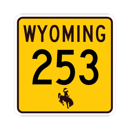 WY-253 (Wyoming) (Road Sign) STICKER Vinyl Kiss-Cut Decal 3 Inch White - The Sticker Space