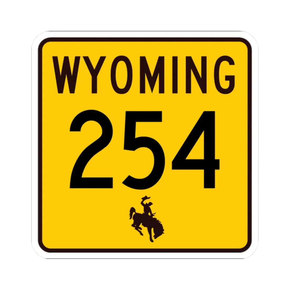 WY-254 (Wyoming) (Road Sign) STICKER Vinyl Kiss-Cut Decal 2 Inch White - The Sticker Space