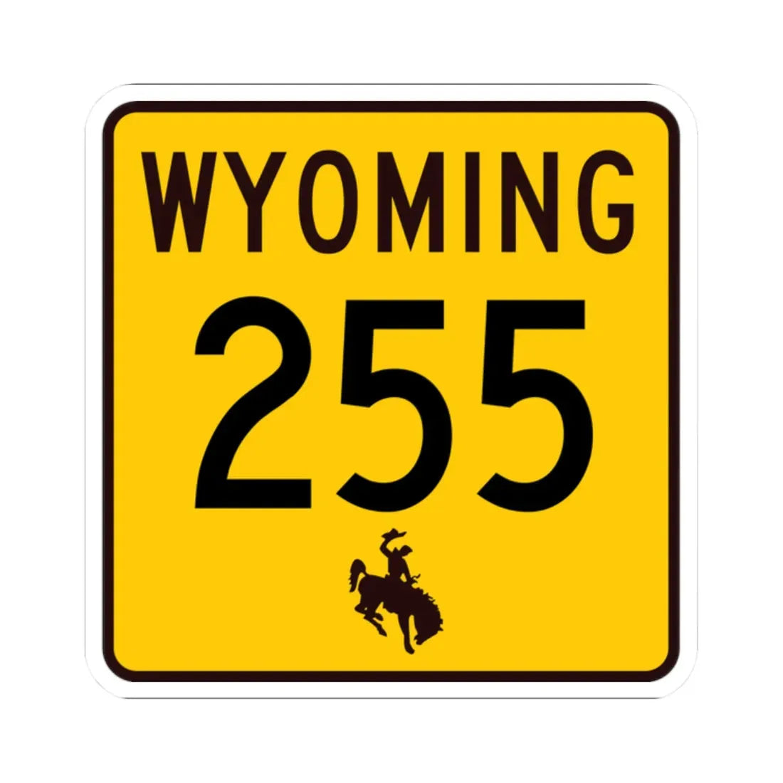 WY-255 (Wyoming) (Road Sign) STICKER Vinyl Kiss-Cut Decal 2 Inch White - The Sticker Space