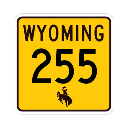 WY-255 (Wyoming) (Road Sign) STICKER Vinyl Kiss-Cut Decal 6 Inch White - The Sticker Space