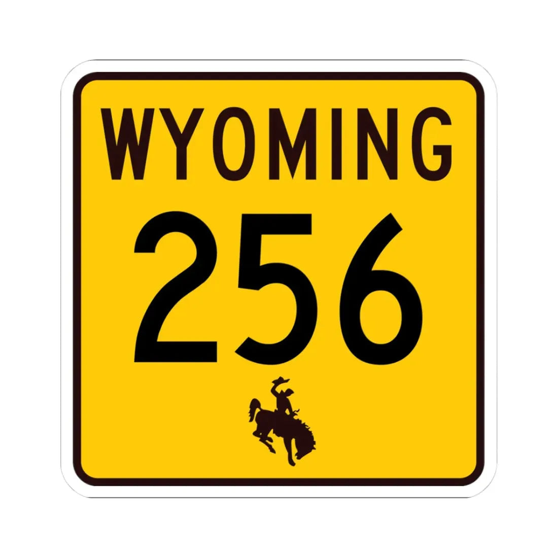 WY-256 (Wyoming) (Road Sign) STICKER Vinyl Kiss-Cut Decal 3 Inch White - The Sticker Space
