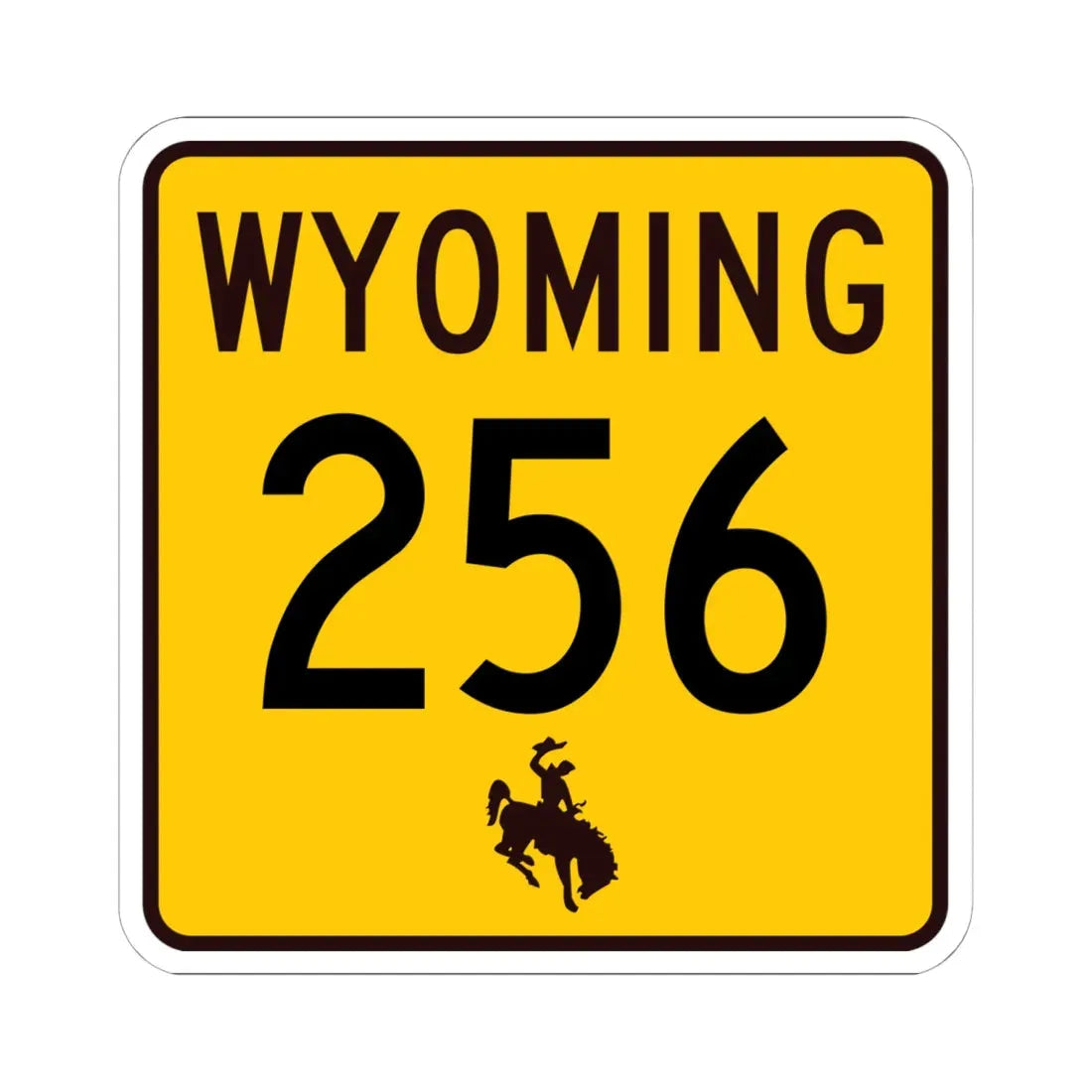 WY-256 (Wyoming) (Road Sign) STICKER Vinyl Kiss-Cut Decal 6 Inch White - The Sticker Space