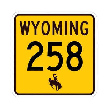 WY-258 (Wyoming) (Road Sign) STICKER Vinyl Kiss-Cut Decal 6 Inch White - The Sticker Space