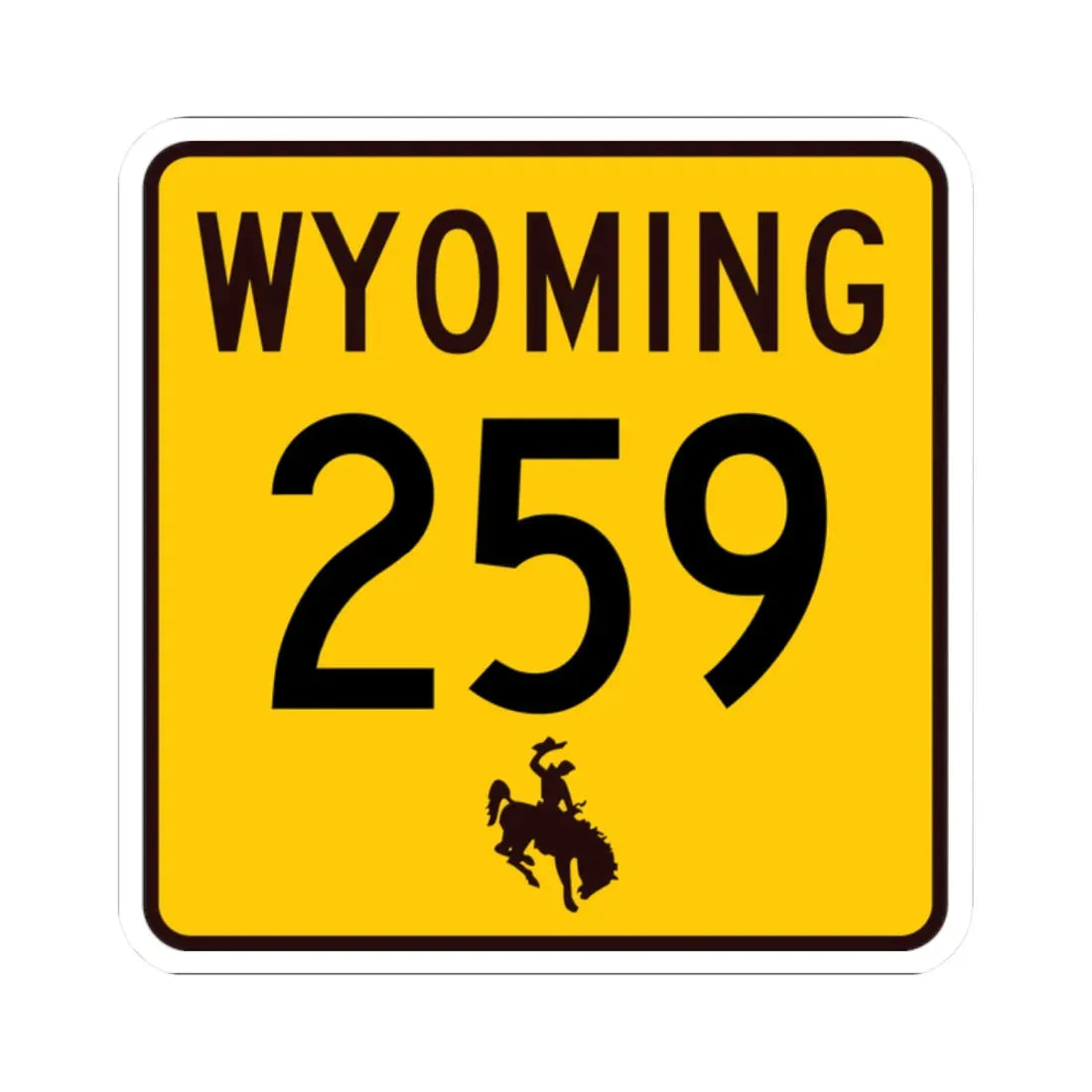 WY-259 (Wyoming) (Road Sign) STICKER Vinyl Kiss-Cut Decal 2 Inch White - The Sticker Space