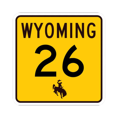 WY-26 (Wyoming) (Road Sign) STICKER Vinyl Kiss-Cut Decal 2 Inch White - The Sticker Space